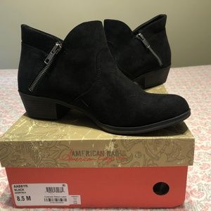 Black suede booties